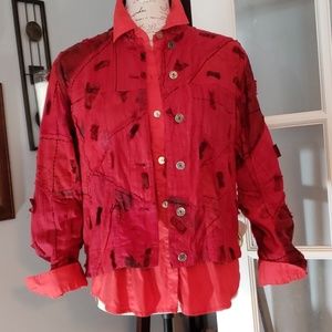 Chico's Madras Jacket & Blouse Size 0